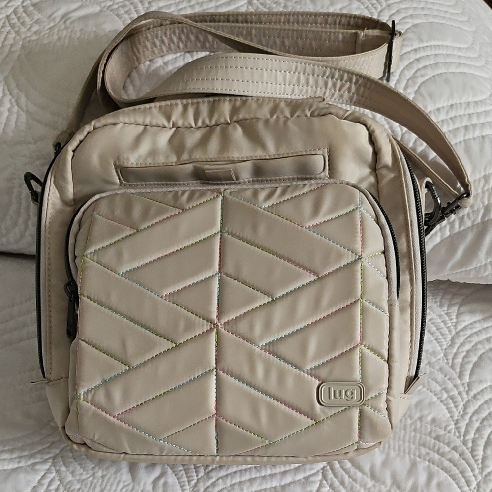 Lug Ranger Quilted Crossbody Bag in Cream